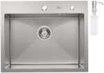 Auralum Fregadero Cocina 1 Seno 55 x 45cm, Fregadero Cocina en Acero Inoxidable,