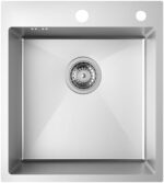 Auralum Fregadero Cocina 44 x 49 cm, Fregadero Cocina 1 seno, Fregadero Cocina