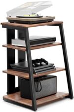 FITUEYES Design Mueble Tocadiscos de Madera y Metal Mueble HiFi para Tocadiscos