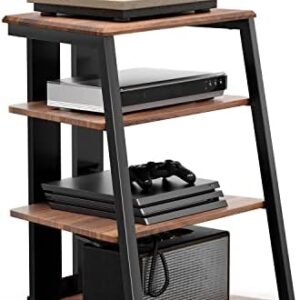 FITUEYES Design Mueble Tocadiscos de Madera y Metal Mueble HiFi para Tocadiscos