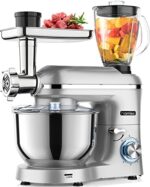 Homlee 3 In 1 Robot De Cocina con Picadora De Carne y Batidora, 1800W Amasadora