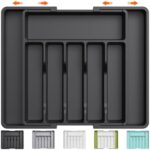 Lifewit Organizador de Cubiertos, Bandeja para Cubiertos Extensible, Cubertero