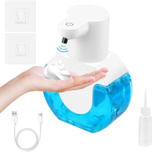 TNOMSNO Dispensador Jabon Baño Automatico, Autodetección, 4 Velocidades