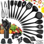 TAVADA Utensilios Cocina de Silicona Antiadherente, 49 Piezas, Resistente al
