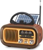 PRUNUS J-150 Radio Vintage Retro FM/Am/SW, Radio Portatil Pequeña Recargable de