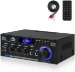 Amplificador HiFi con Bluetooth, Mini Amplificador de Audio Estéreo 2.0 Canales