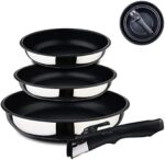 BERGNER Click&Cook | Juego de Sartenes de 4 Piezas | Acero Inoxidable