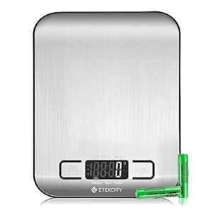 Etekcity EK6015, Báscula de Cocina Digital de Acero Inoxidable, Balanza Cocina