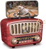 PRUNUS J-180 FM/Am/SW Radio Vintage Retro Woodgrain, Radio Portatil Pequeña