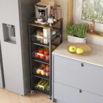 COVAODQ Carrito Cocina,Verdulero Cocina,Carro de 5 Niveles con de Cesta Ruedas